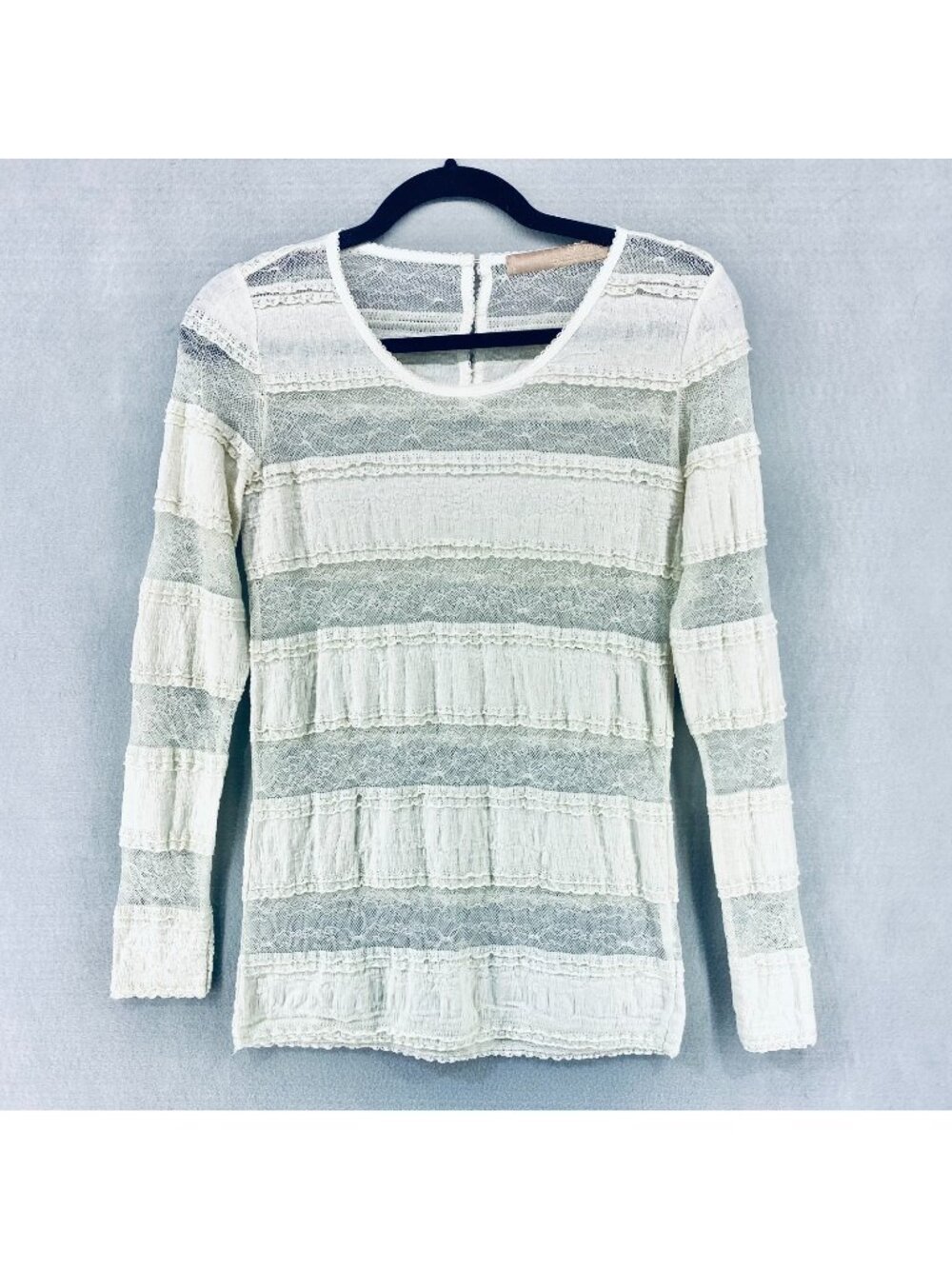 Culture Top Womens M Stretch Sheer Cottagecore Lace Blouse Costal Boho